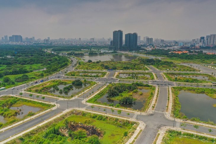 Khu chức năng số 1, khu đô thị mới Thủ Thiêm có 6/10 lô đất nằm trong kế hoạch họp bàn để bán đấu giá trong thời gian tới của TP - Ảnh: QUANG ĐỊNH